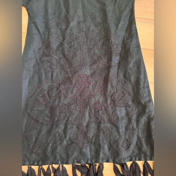 Madewell Embroidered Tassel Linen Tee Dress XXS(can likely fit up to M) - Picture 5 of 13